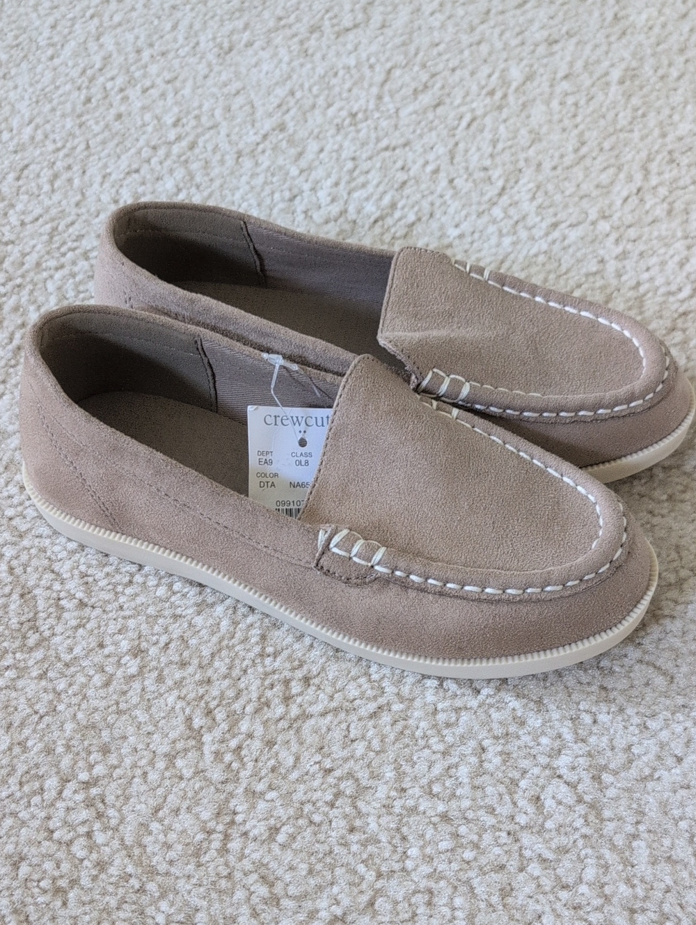 Crewcuts Boys Slip Ons Size 1, Beige NWT